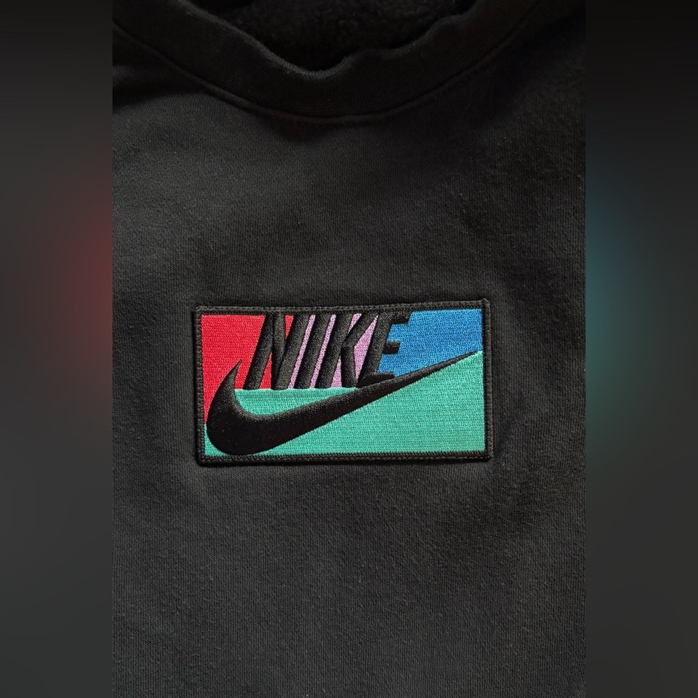 Nike Black Hoodie with Multicolor Logo